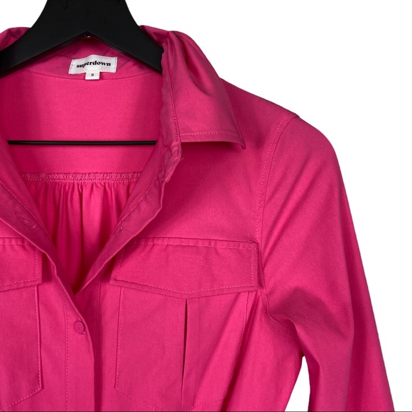 Superdown Revolve Alicia Button Up Jumpsuit Pink - Picture 4 of 14